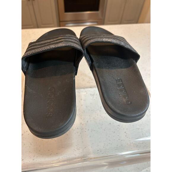 Adidas adilette NWT Sparkly Slides Women's Size 6 Sandals - Picture 5 of 6